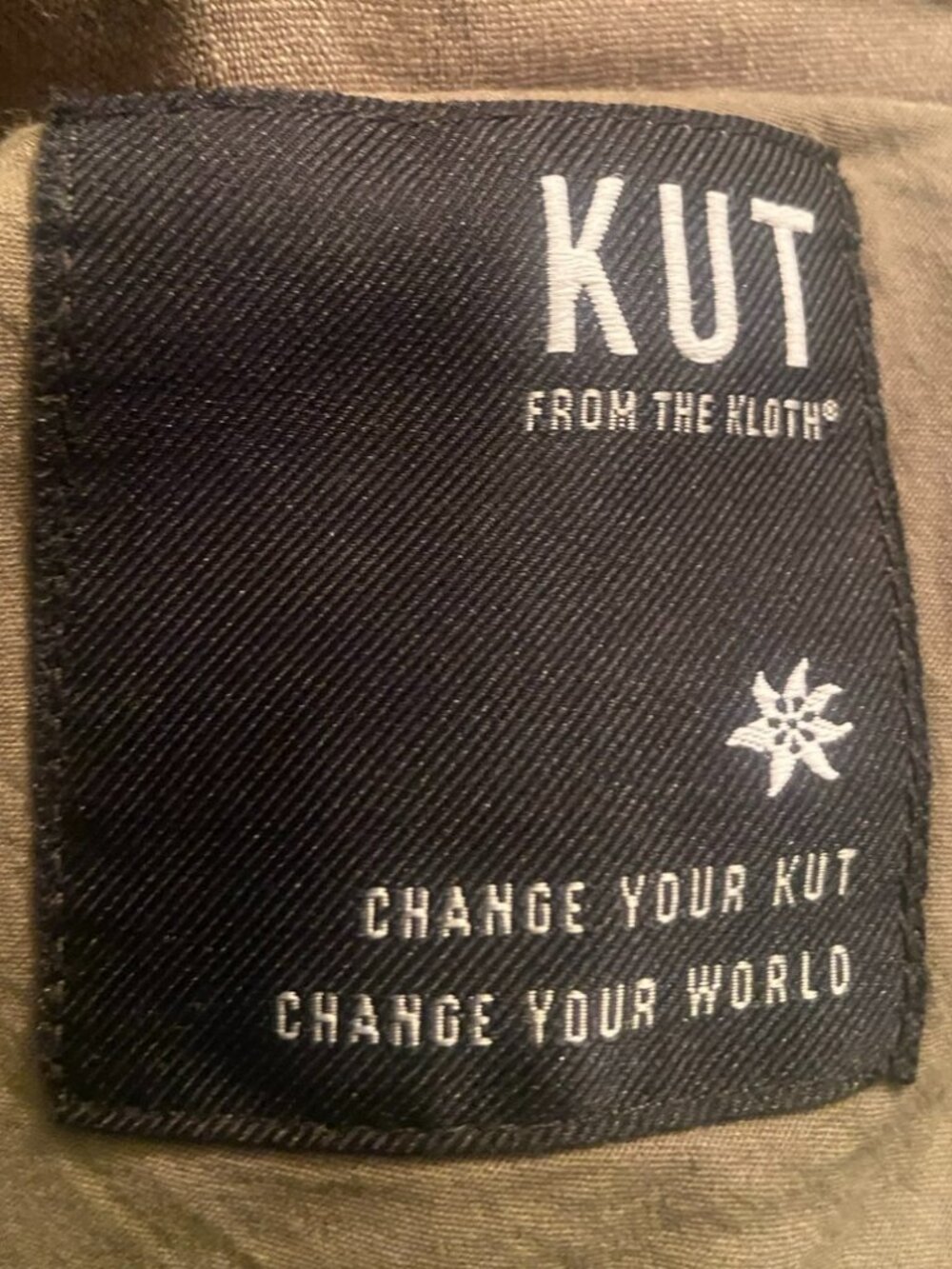 KUT From The Kloth Olive Green Linen Blend Relaxed Straight Leg Pants Size 12 - Picture 8 of 9